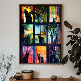 Wallity GE026-L Cuadro Decorativo Enmarcado Multicolor